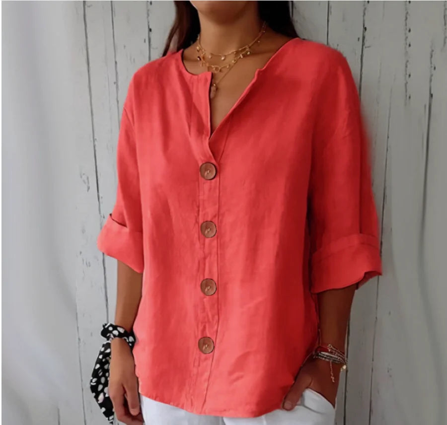Isa - Blusa con cuello en V