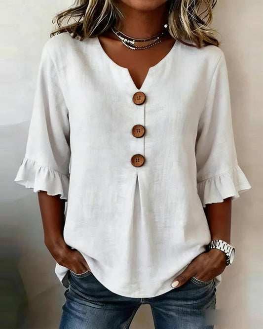 Erika - Blusa lisa con botones
