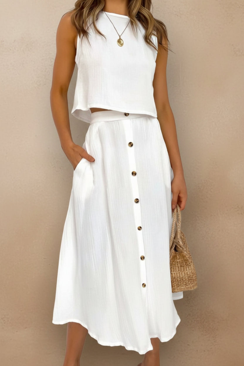 Nina - Conjuno, Blusa sin mangas + Falda