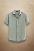 David - Camisa de lino manga corta