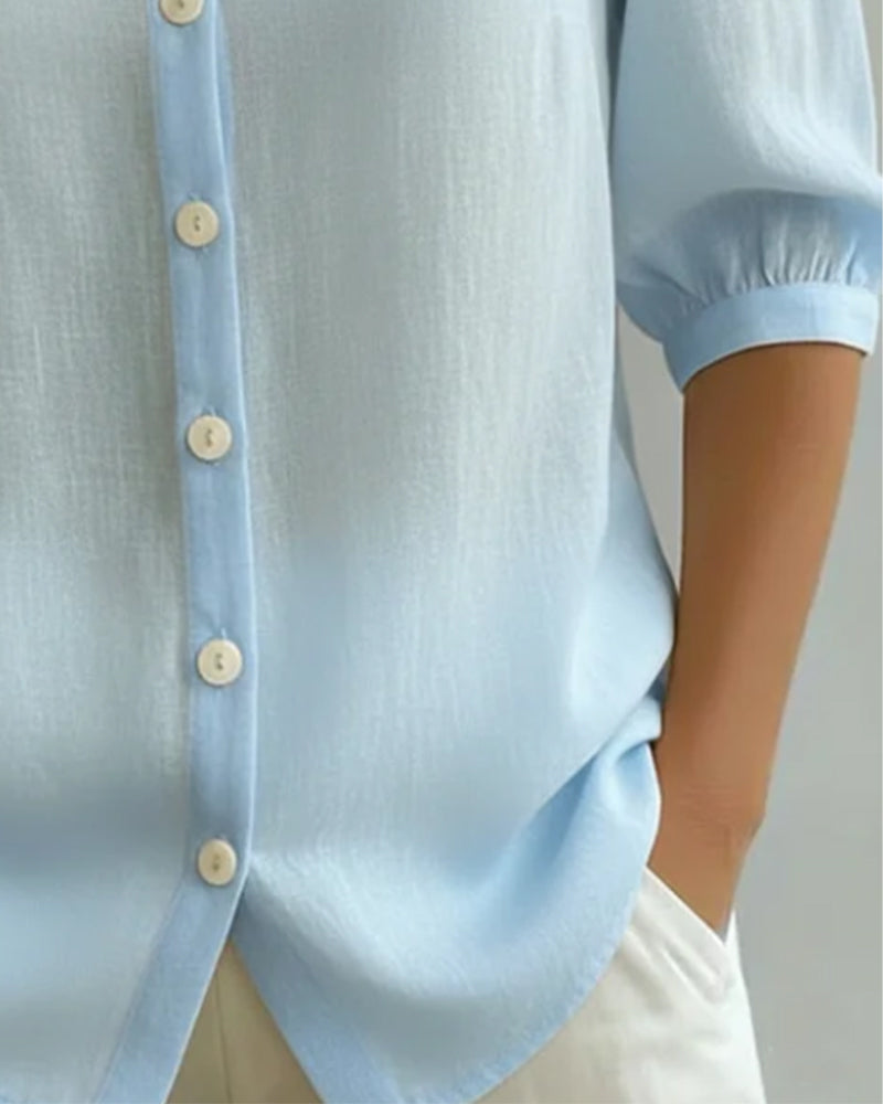 Alexia  - Camisa de manga media con cuello Peter Pan
