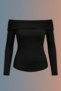 Cloe - Camiseta de Manga Larga para Mujer Crop