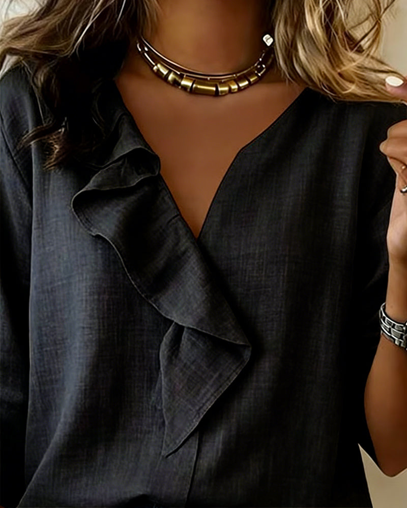 Carlota - Blusa con volantes y mangas largas