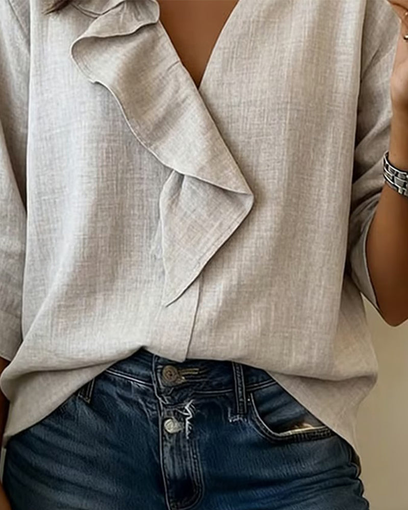 Carlota - Blusa con volantes y mangas largas