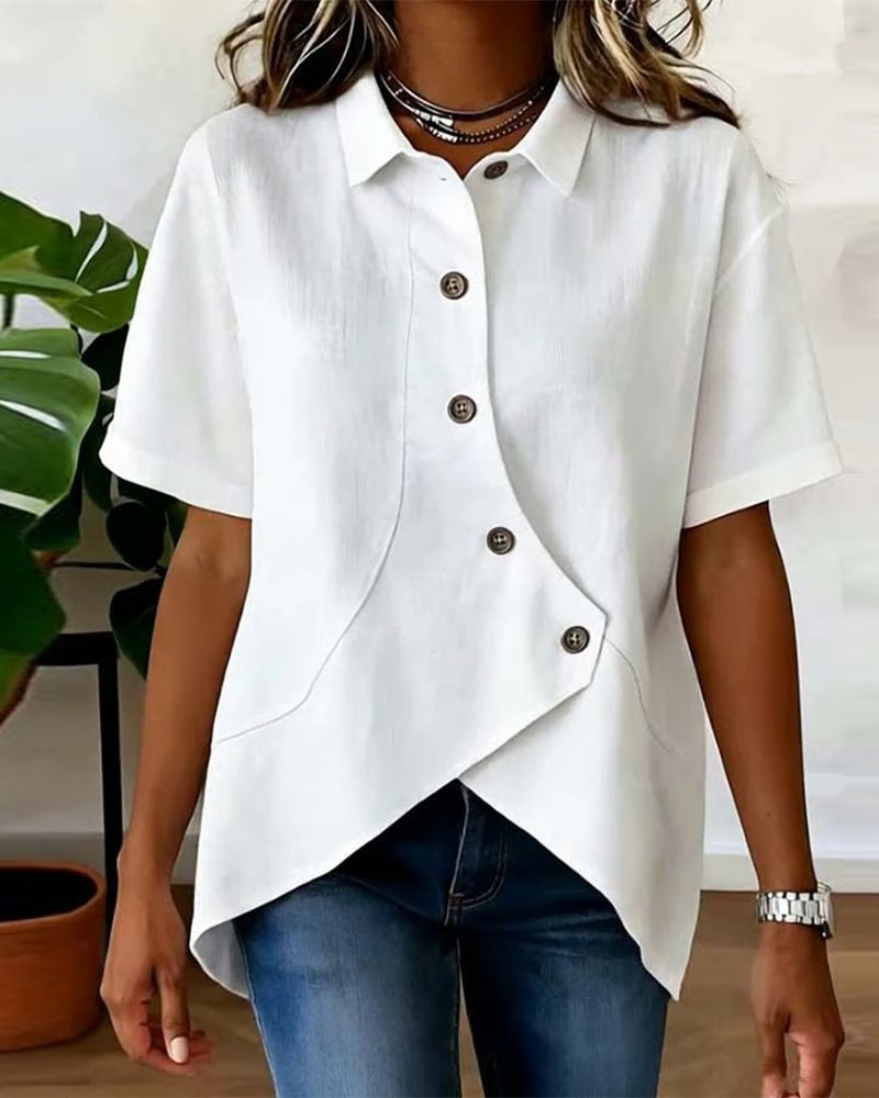 Victoria - Blusa asimétrica con botones