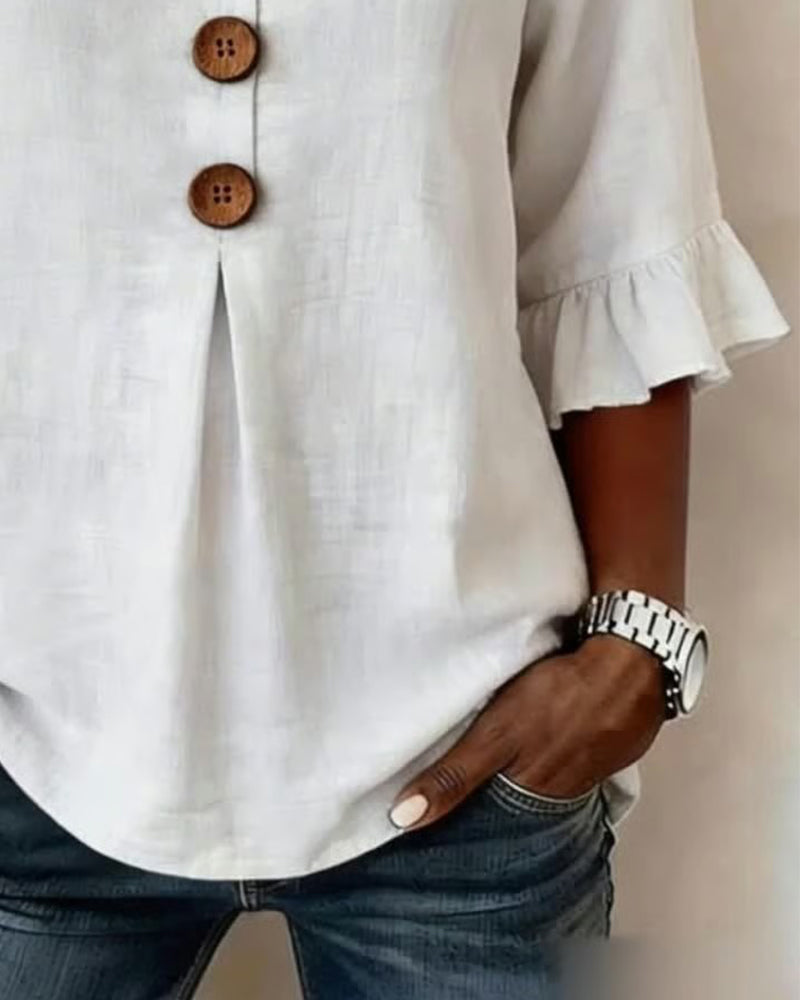 Erika - Blusa lisa con botones