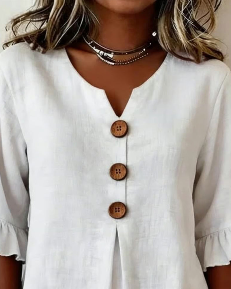Erika - Blusa lisa con botones