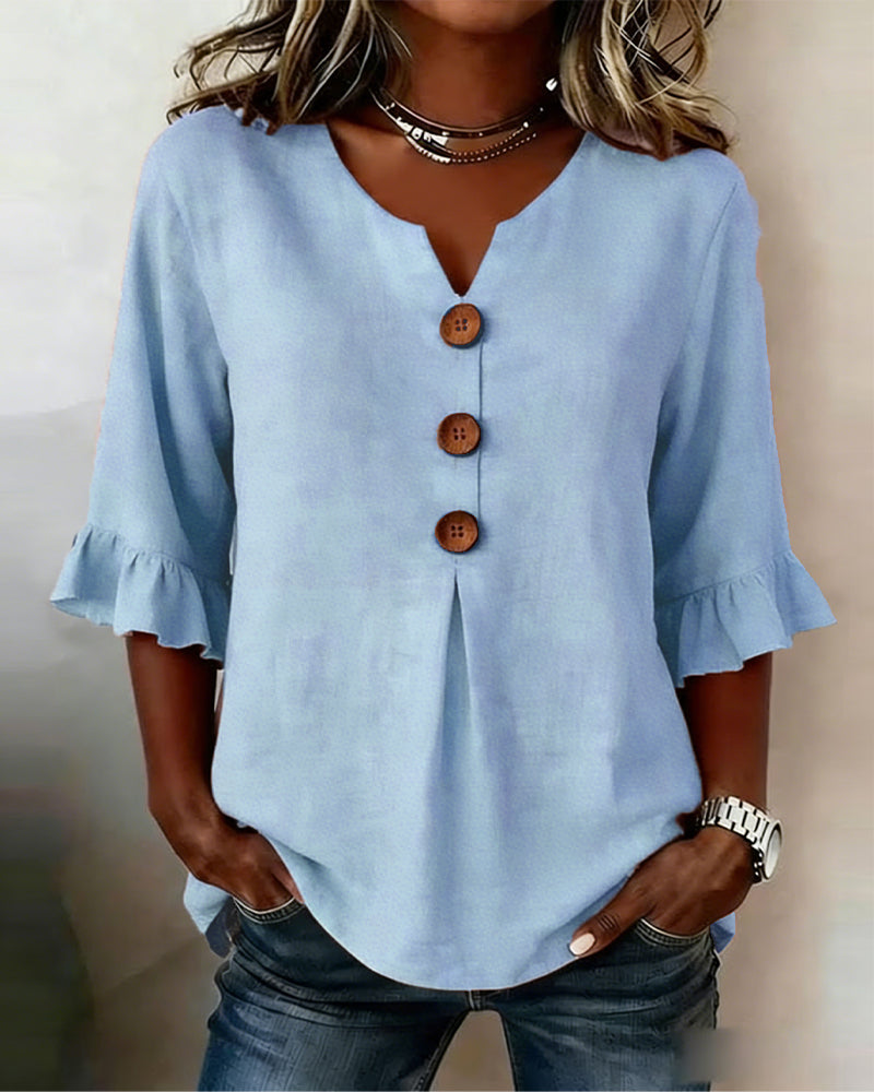 Erika - Blusa lisa con botones