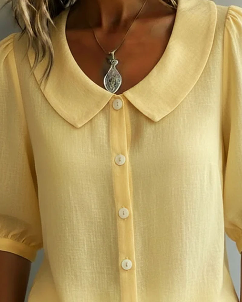 Alexia  - Camisa de manga media con cuello Peter Pan