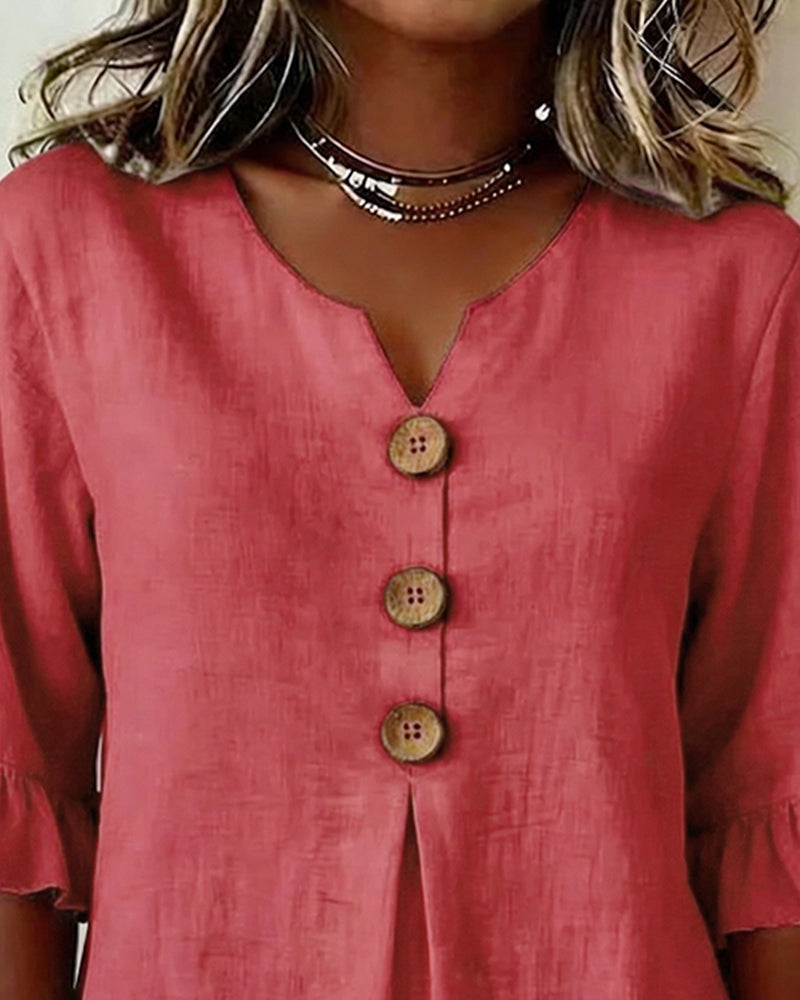 Erika - Blusa lisa con botones