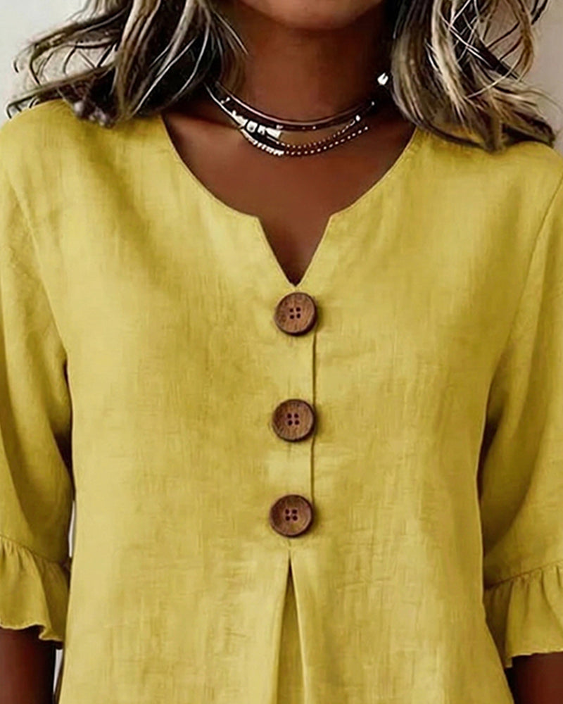 Erika - Blusa lisa con botones