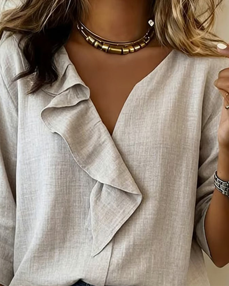 Carlota - Blusa con volantes y mangas largas