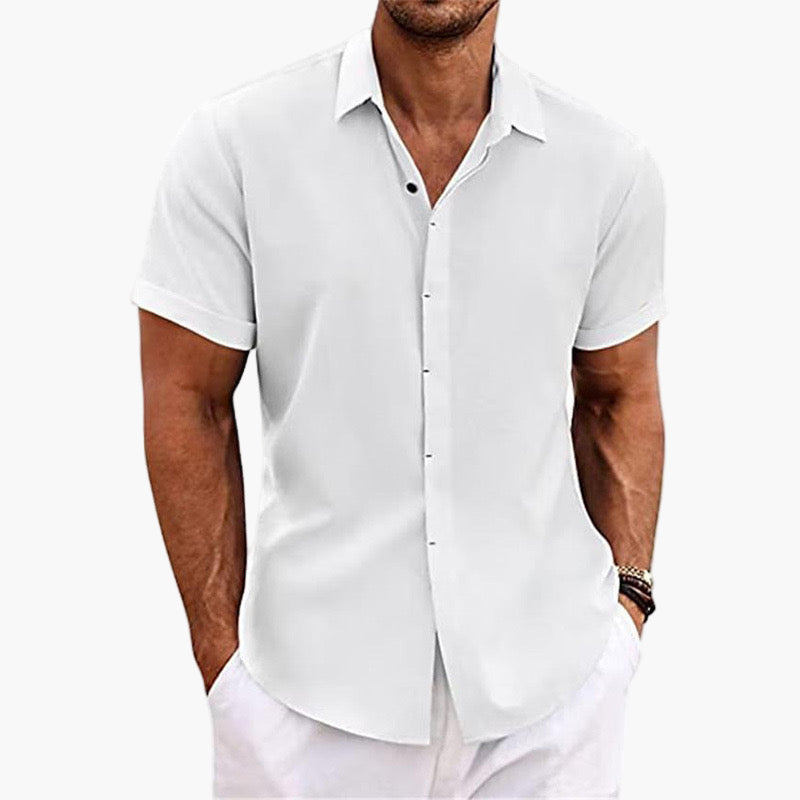David - Camisa de lino manga corta