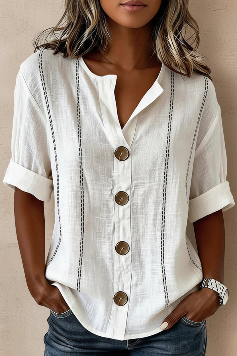 Celia - Blusa de manga corta con botones
