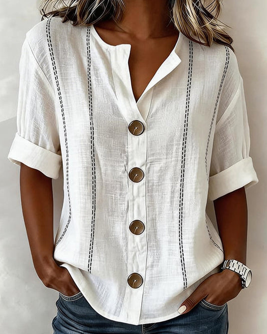 Celia - Blusa de manga corta con botones