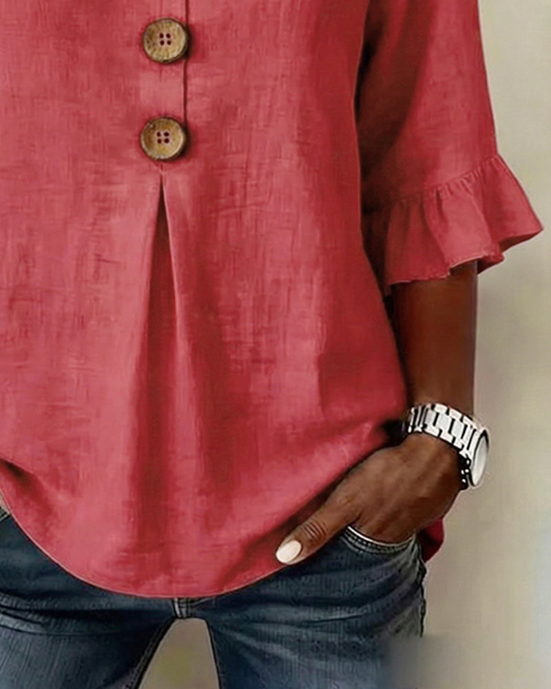 Erika - Blusa lisa con botones
