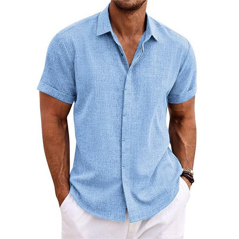 David - Camisa de lino manga corta
