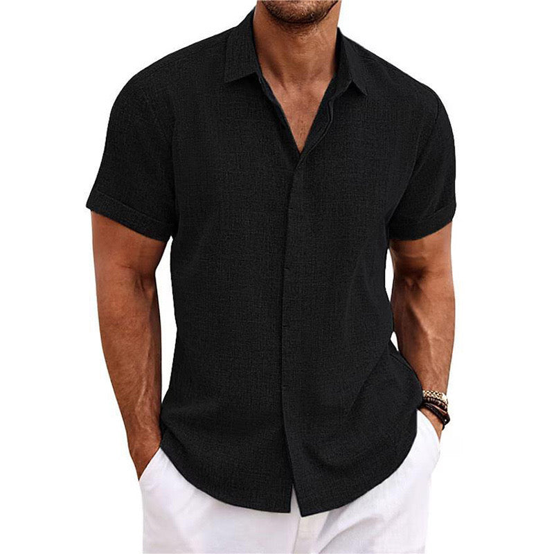 David - Camisa de lino manga corta