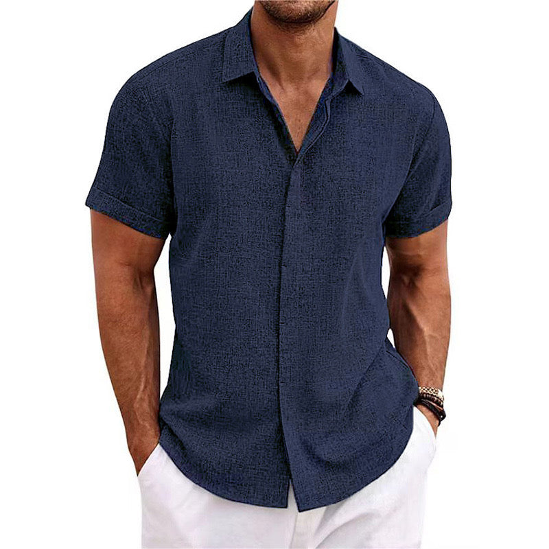 David - Camisa de lino manga corta