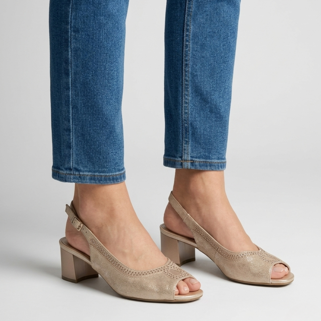 Emilia - Cómoda sandalia de tacón para mujer