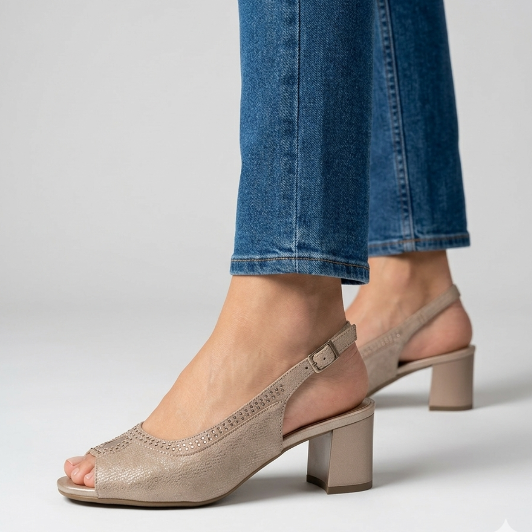 Emilia - Cómoda sandalia de tacón para mujer