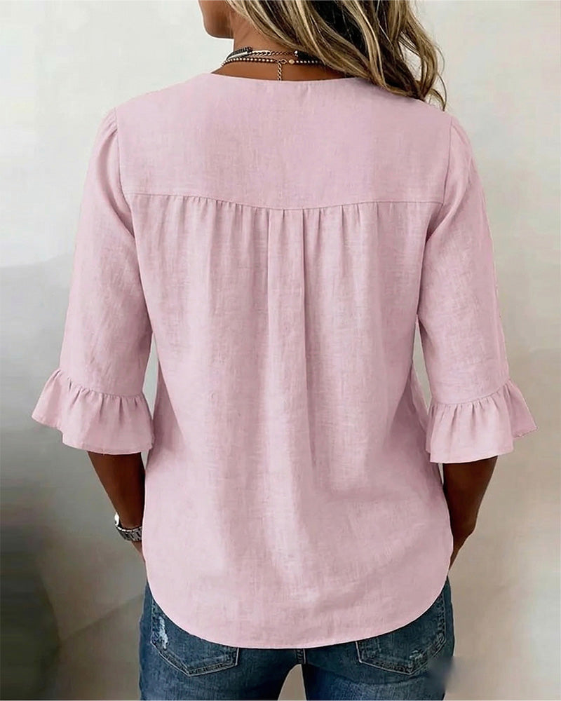 Erika - Blusa lisa con botones