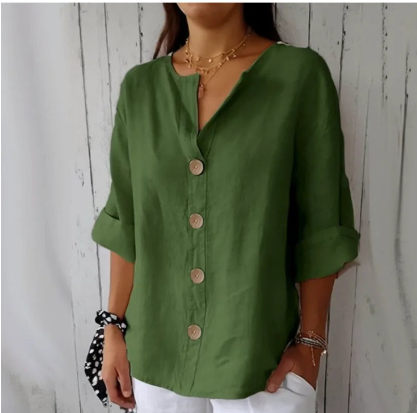 Isa - Blusa con cuello en V