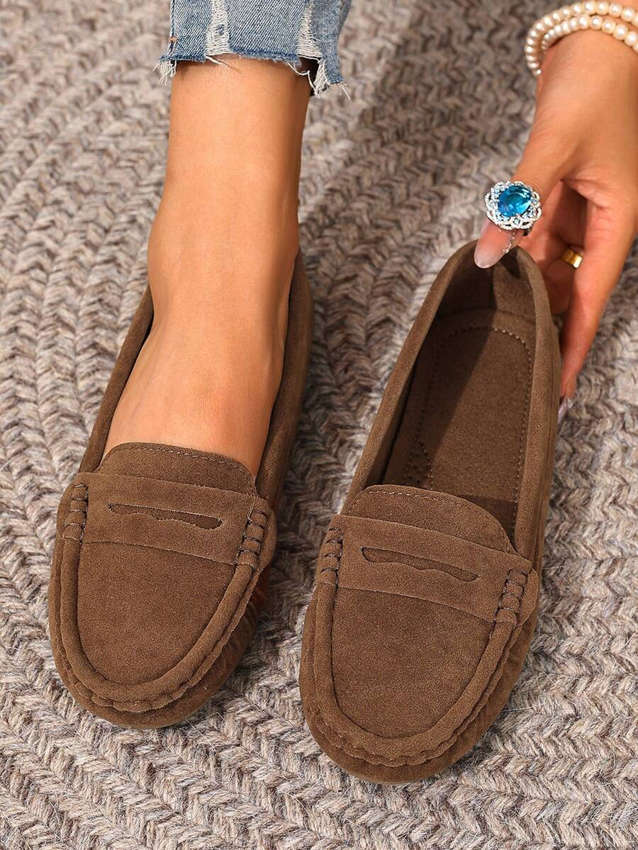 Hana - Zapatos planos de ante y punto