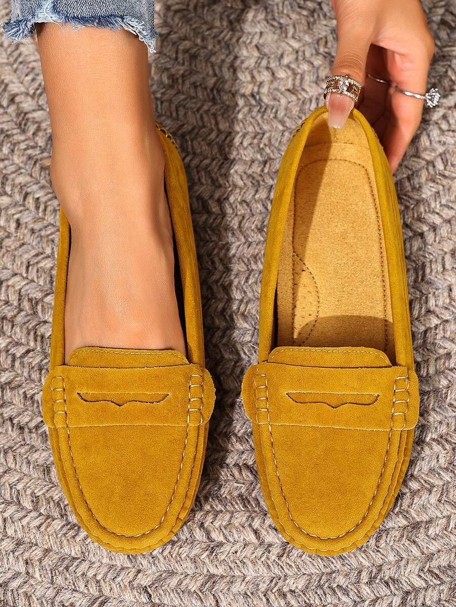 Hana - Zapatos planos de ante y punto
