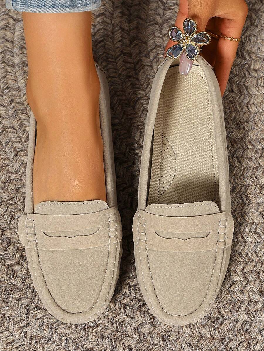 Hana - Zapatos planos de ante y punto