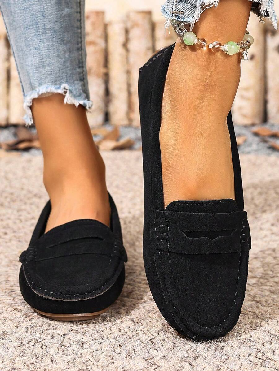 Hana - Zapatos planos de ante y punto
