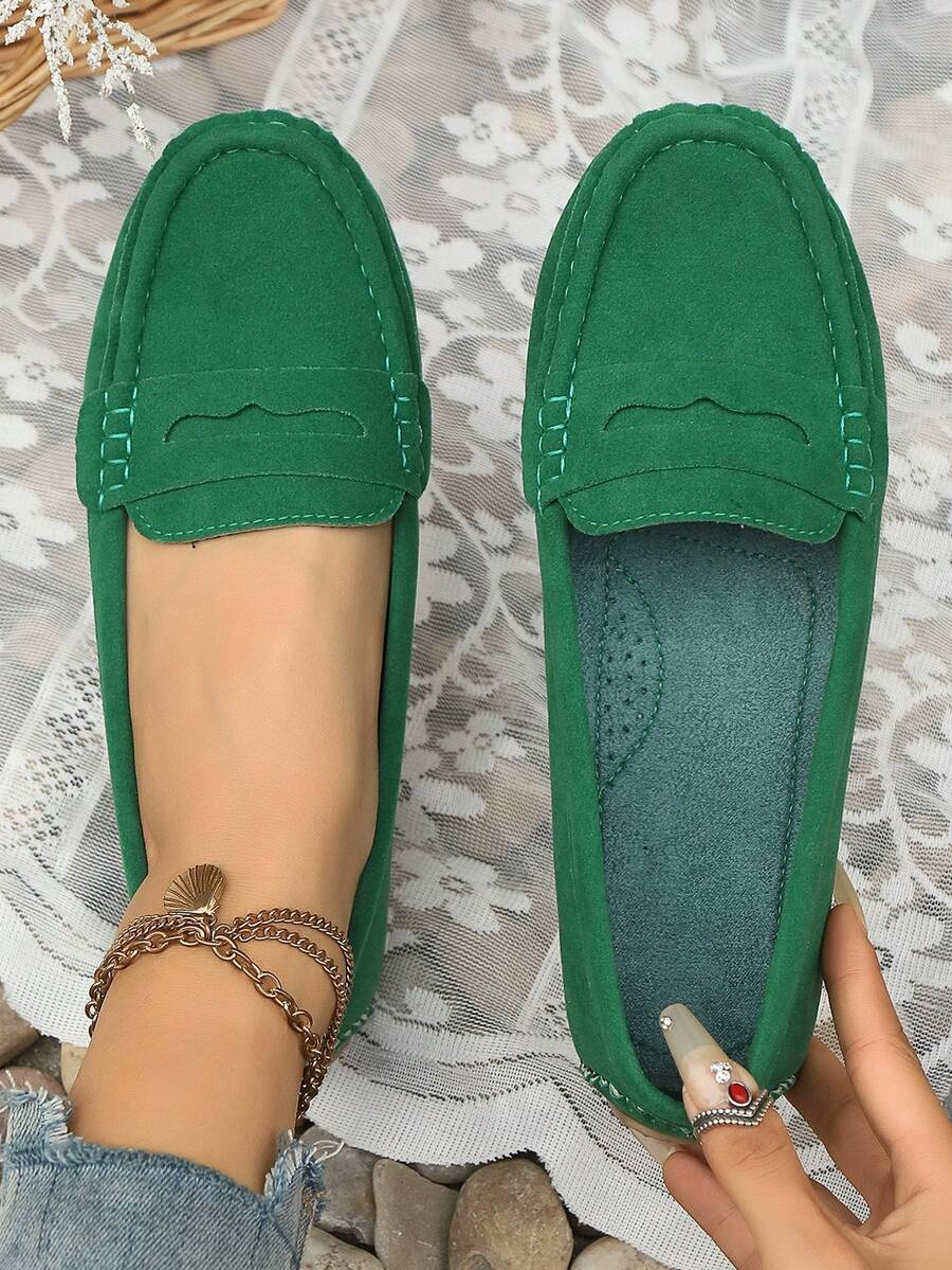 Hana - Zapatos planos de ante y punto