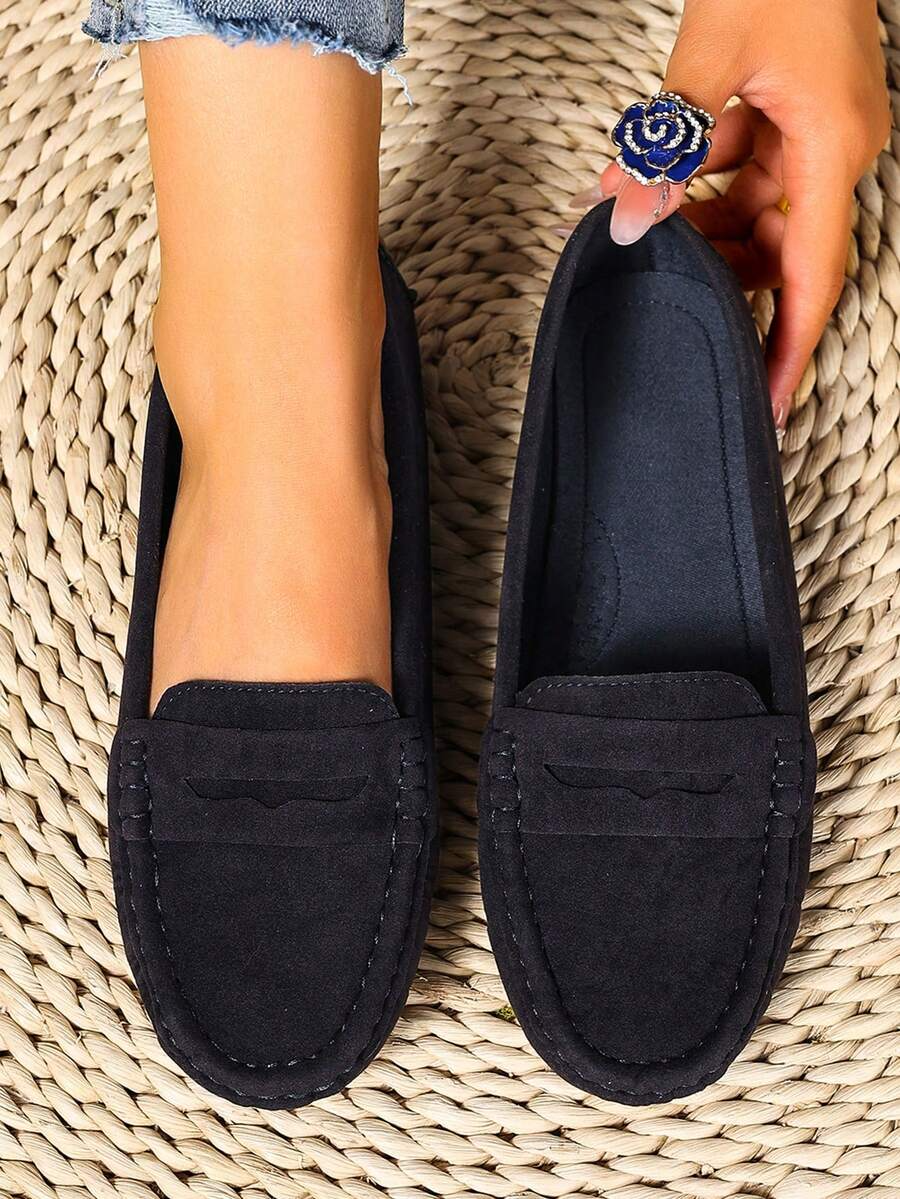 Hana - Zapatos planos de ante y punto