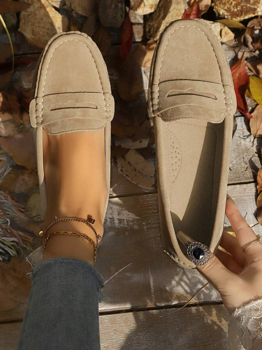 Hana - Zapatos planos de ante y punto