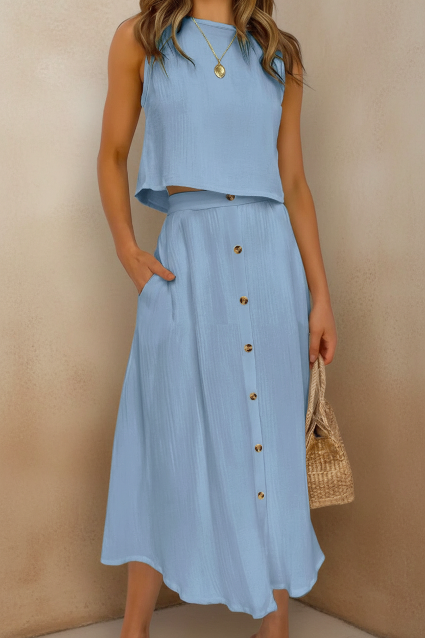 Nina - Conjuno, Blusa sin mangas + Falda