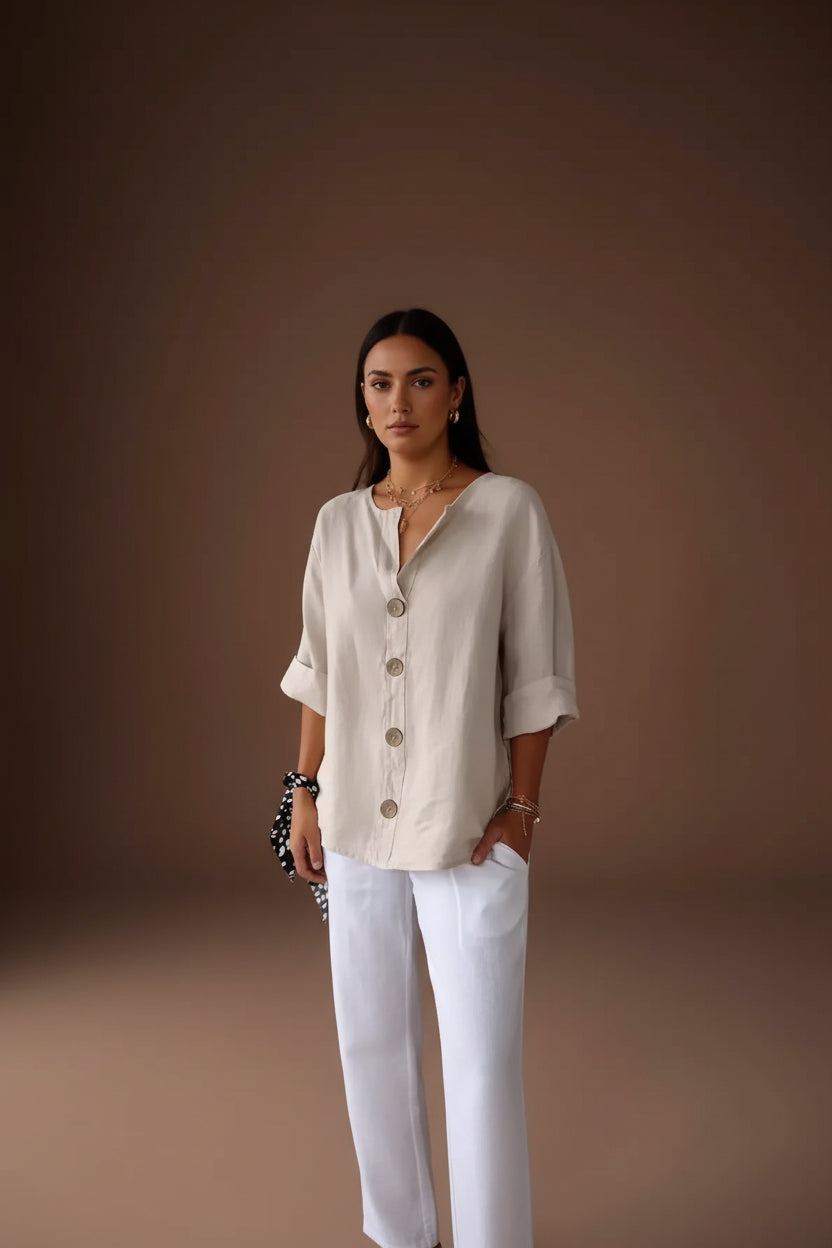 Isa - Blusa con cuello en V