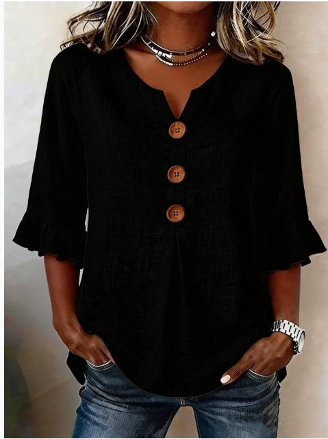 Erika - Blusa lisa con botones