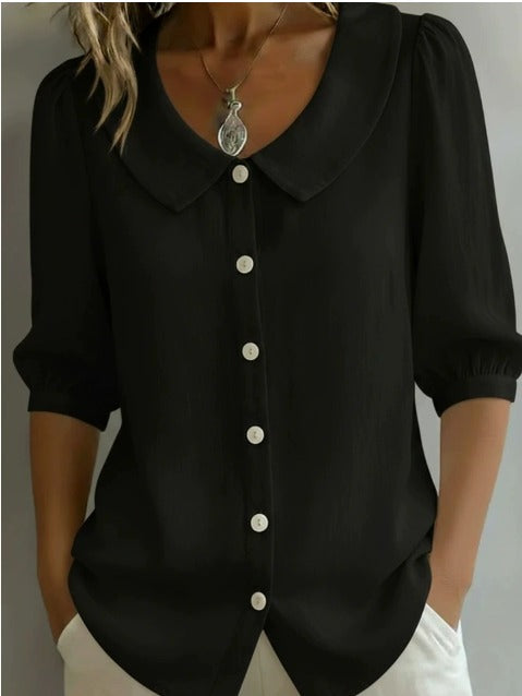 Alexia  - Camisa de manga media con cuello Peter Pan