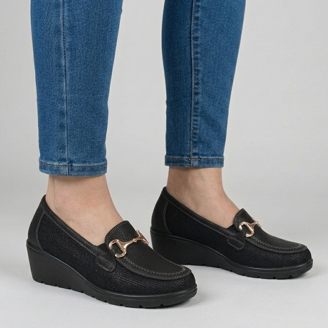 Teresa - Cómodos mocasines para mujer con cuña