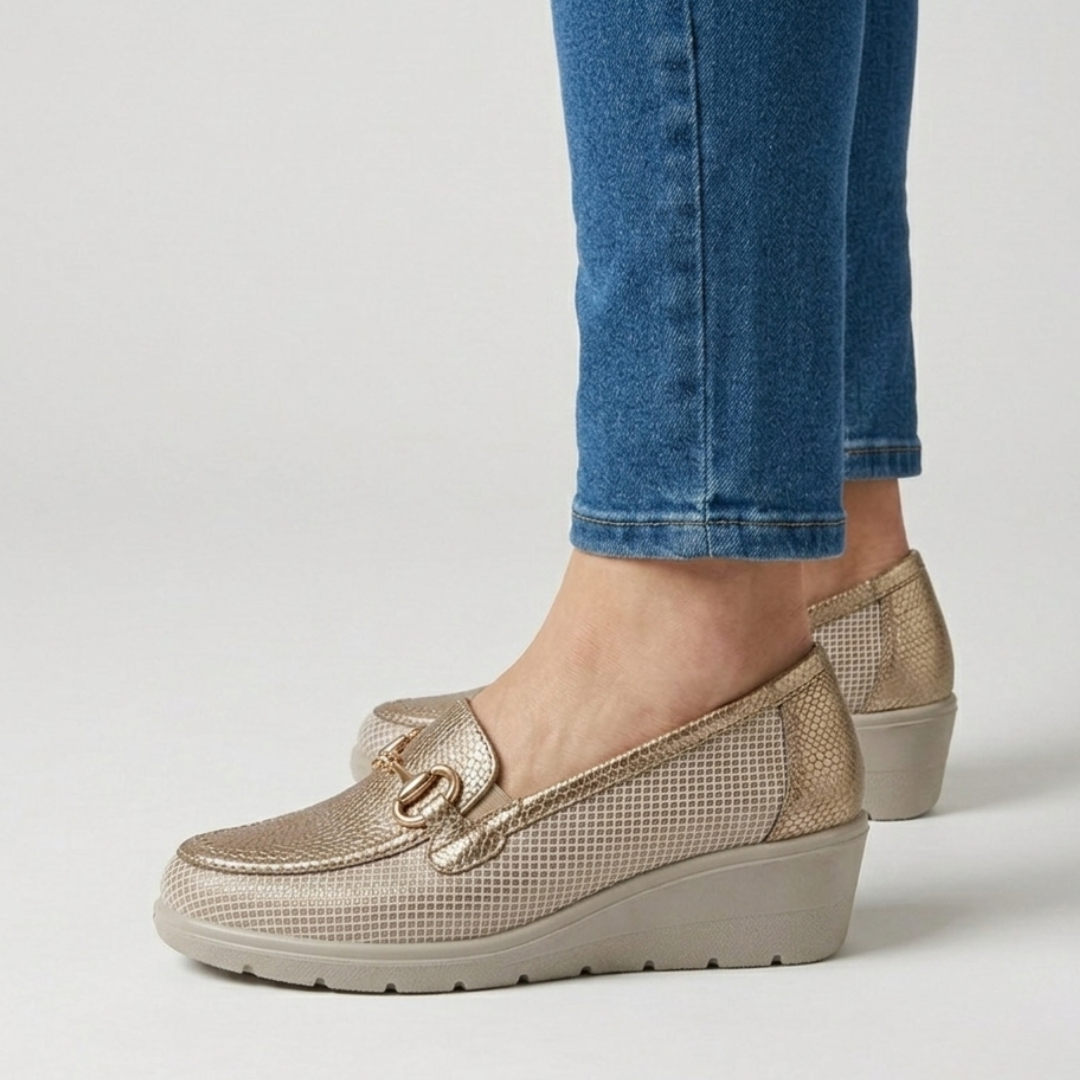 Teresa - Cómodos mocasines para mujer con cuña