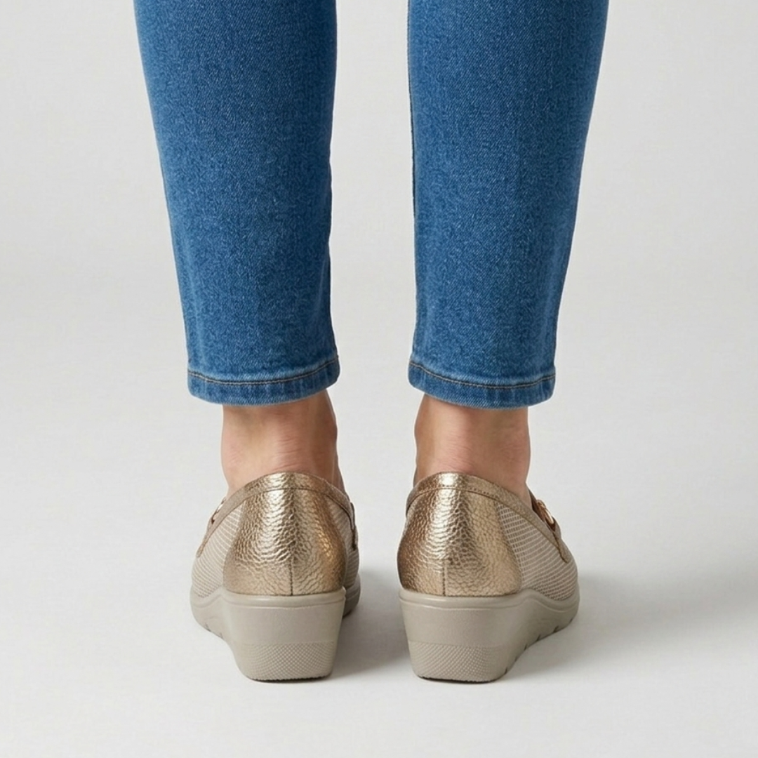 Teresa - Cómodos mocasines para mujer con cuña