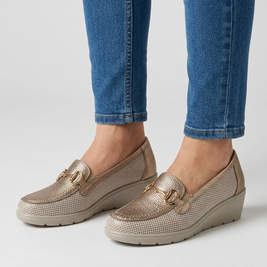 Teresa - Cómodos mocasines para mujer con cuña