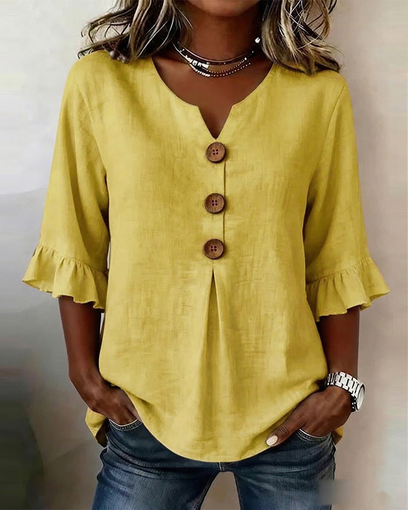 Erika - Blusa lisa con botones