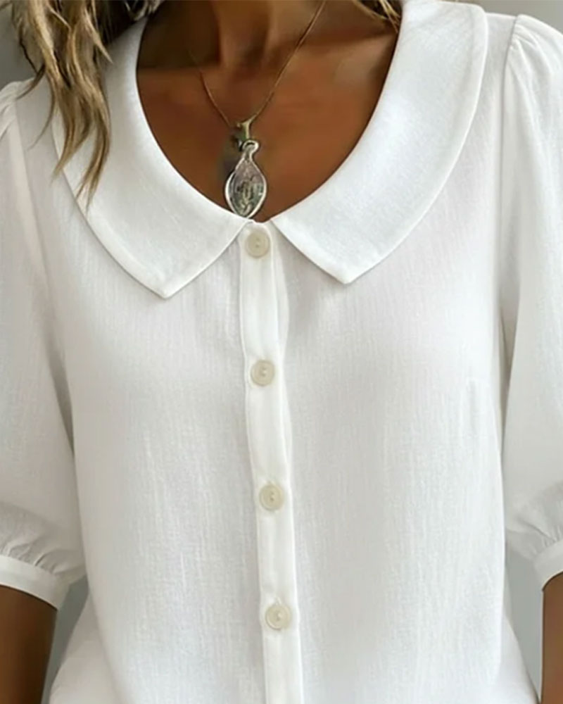 Alexia  - Camisa de manga media con cuello Peter Pan