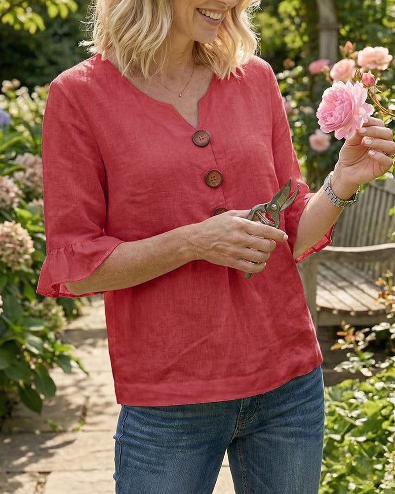 Erika - Blusa lisa con botones