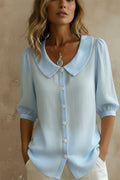 Alexia  - Camisa de manga media con cuello Peter Pan