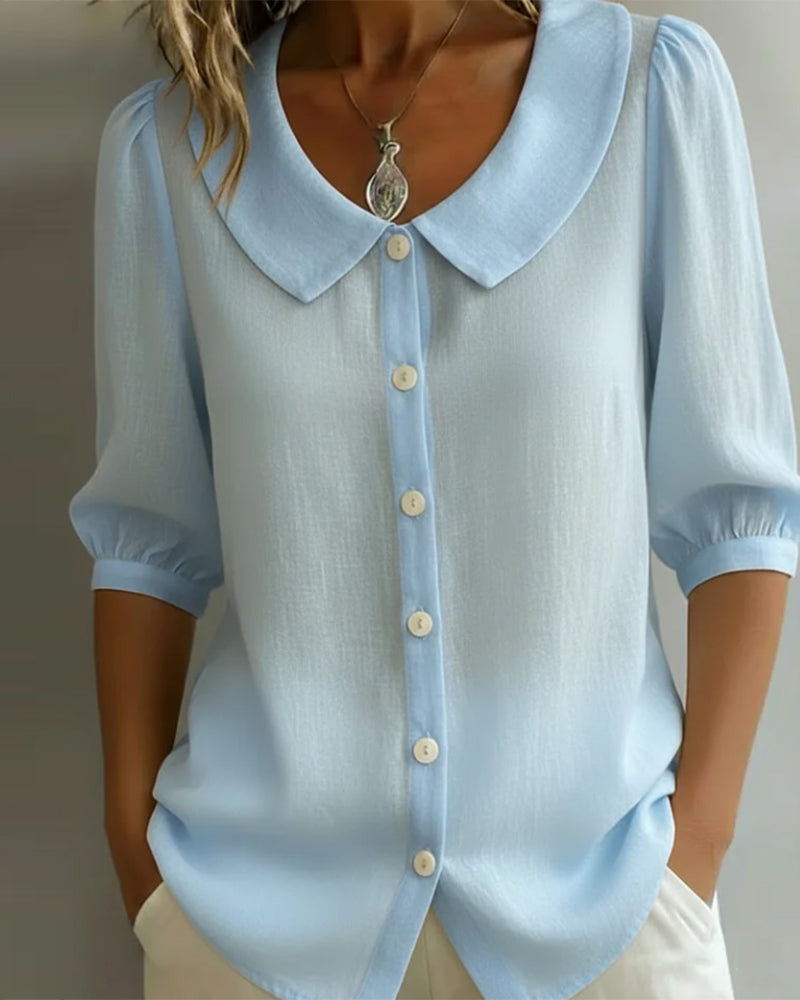 Alexia  - Camisa de manga media con cuello Peter Pan