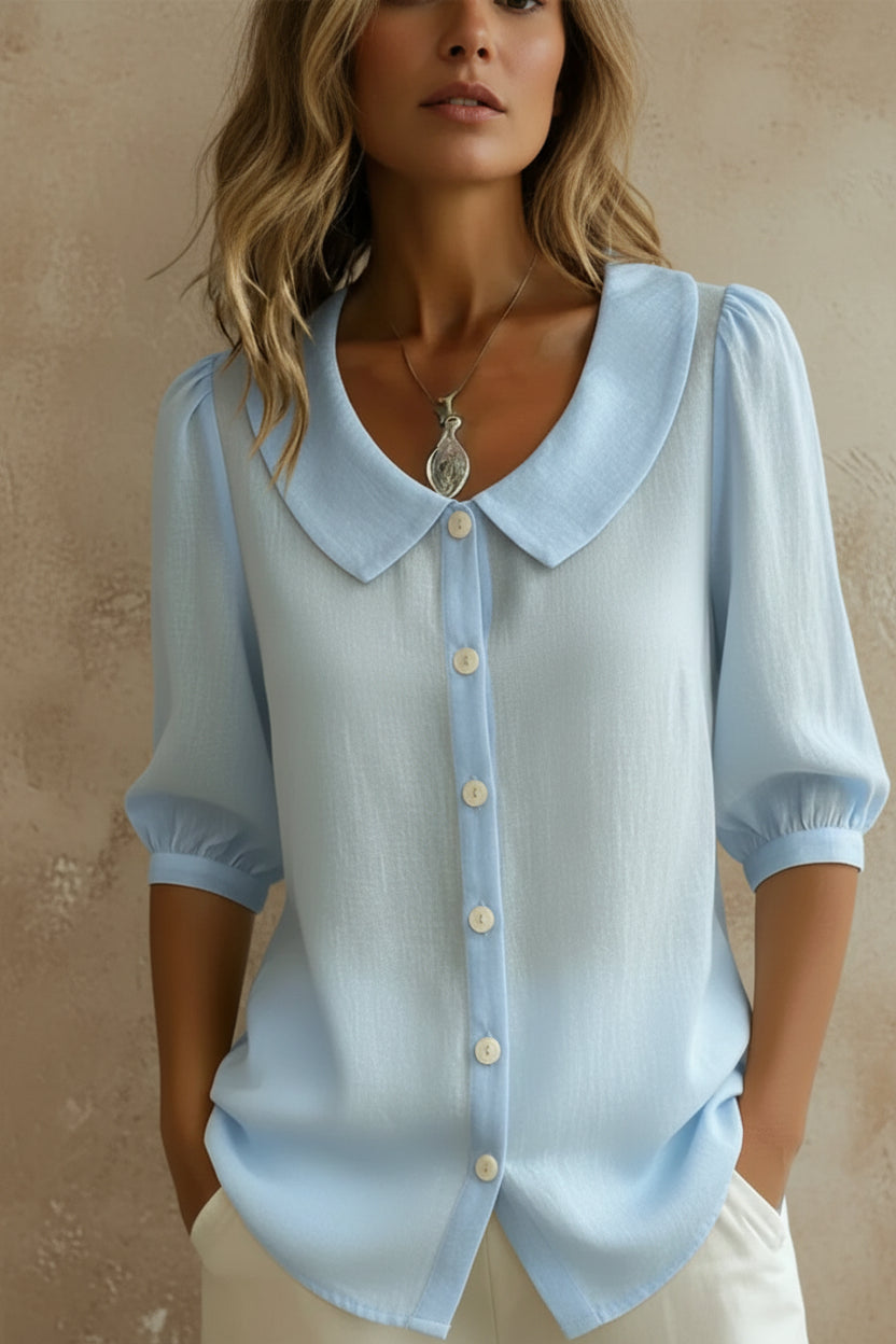 Alexia  - Camisa de manga media con cuello Peter Pan