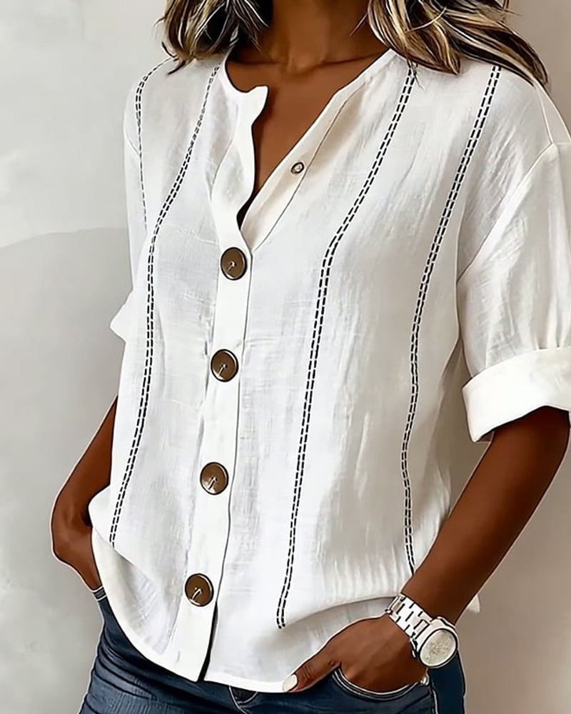 Celia - Blusa de manga corta con botones
