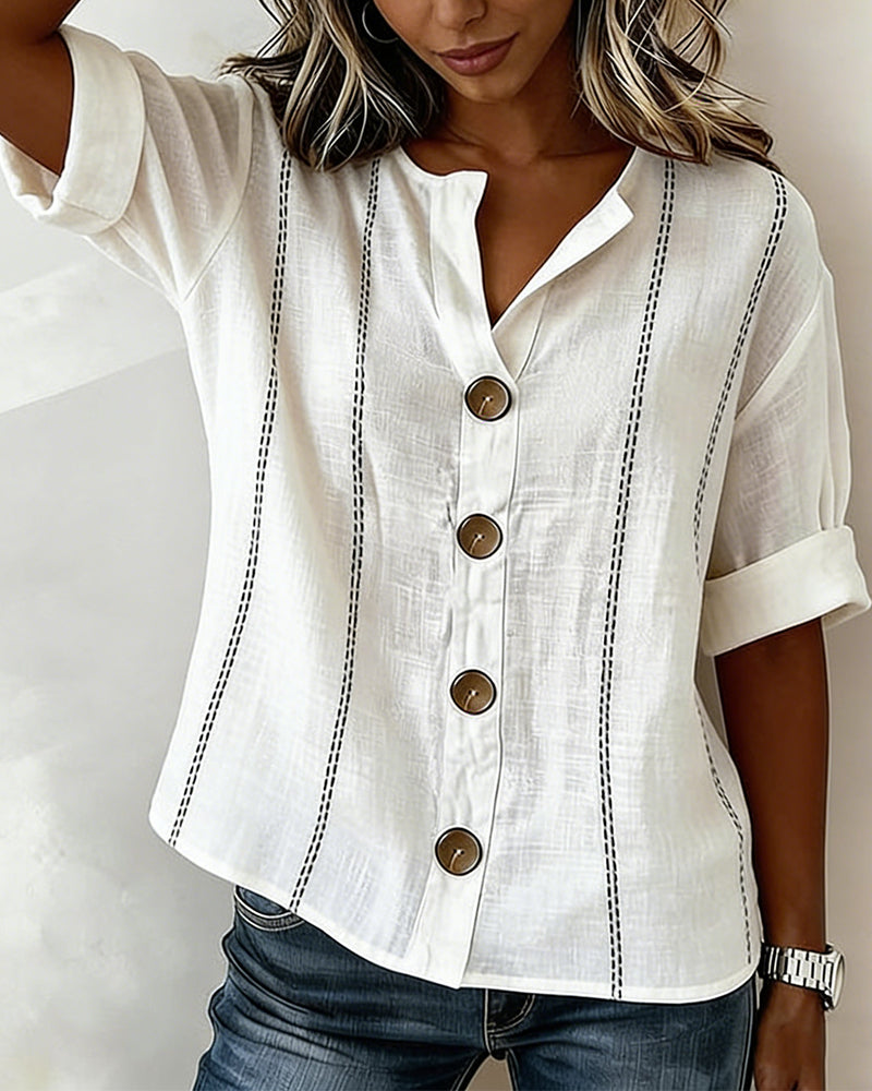 Celia - Blusa de manga corta con botones